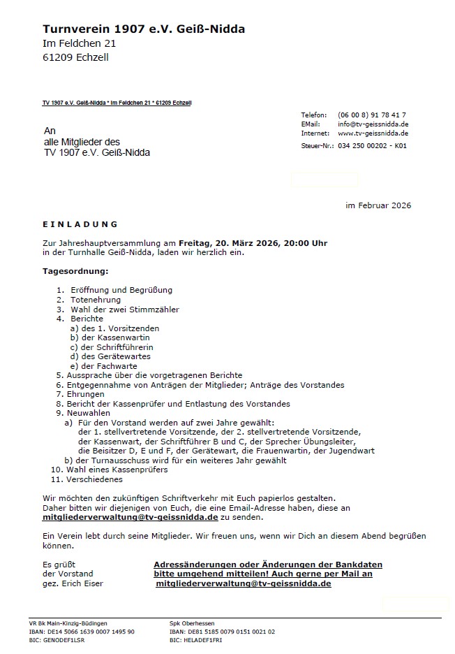 für den 20. März um 20:00 Uhr in der Turnhalle Geß-Nidda.